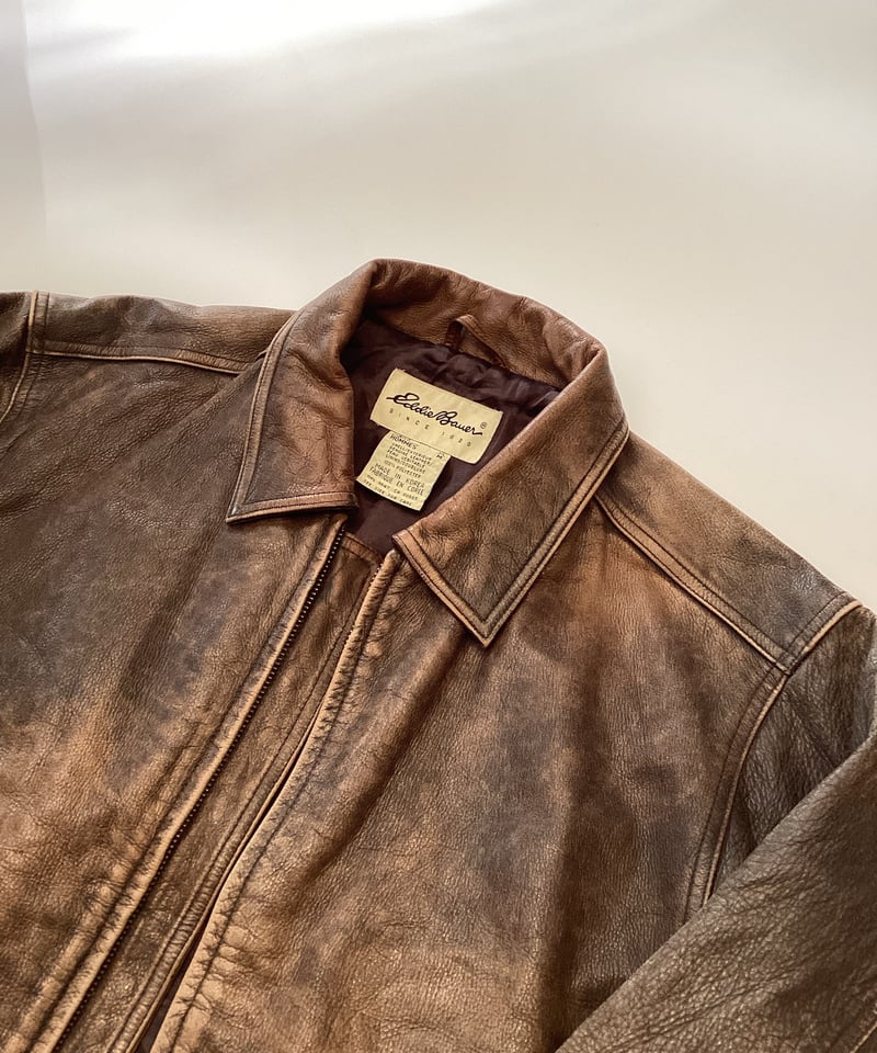 Eddie Bauer】90's LEATHER SPORTS JACKET sizeM |