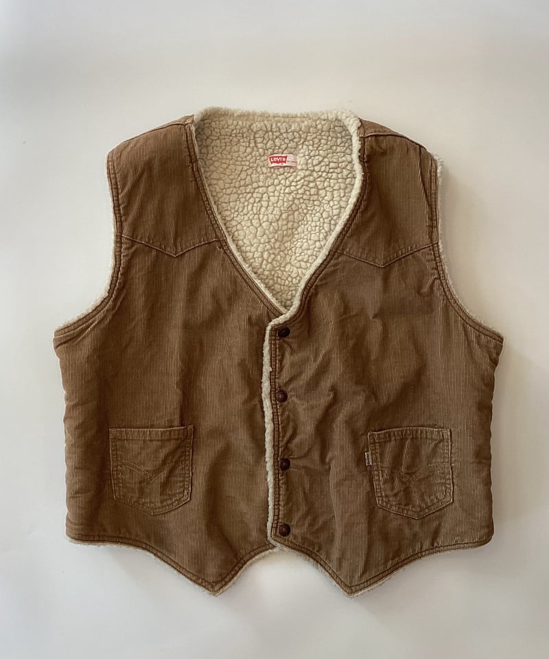 Levi's】70's CORDUROY BOA VEST sizeXL MADE IN U