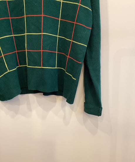 【MONTGOMERY WARD】70's CHECK KNIT sizeL