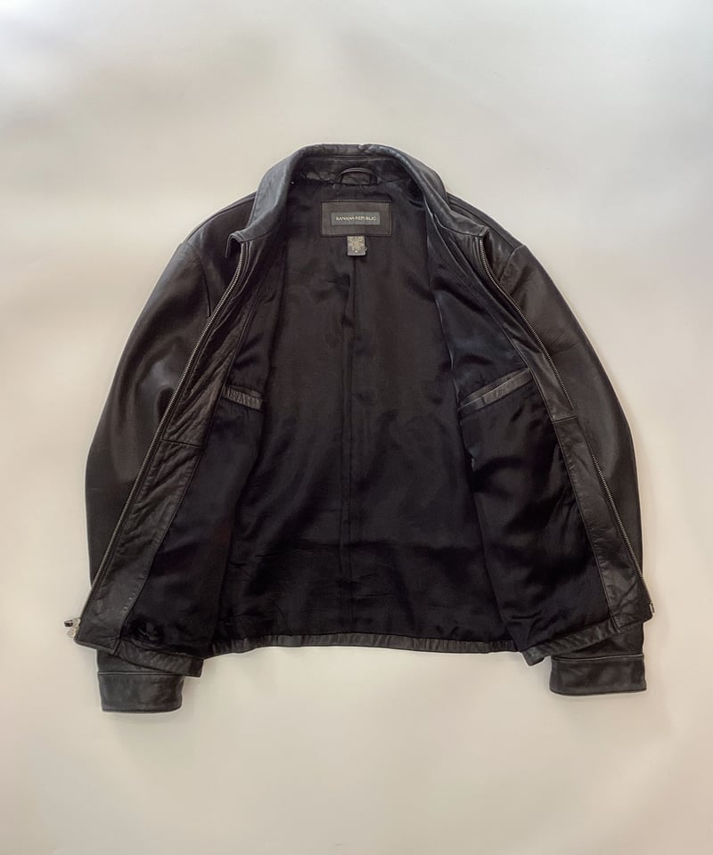 90s BANANA REPUBLIC 黒レザージャケット BANANA REPUBLIC公式オンラインストア | ボンデッドレザージャケット