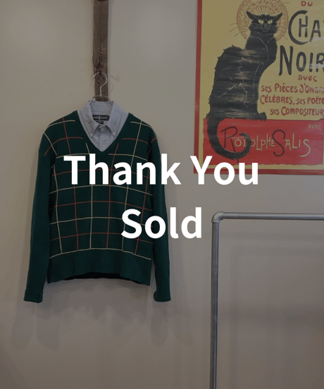 【MONTGOMERY WARD】70's CHECK KNIT sizeL