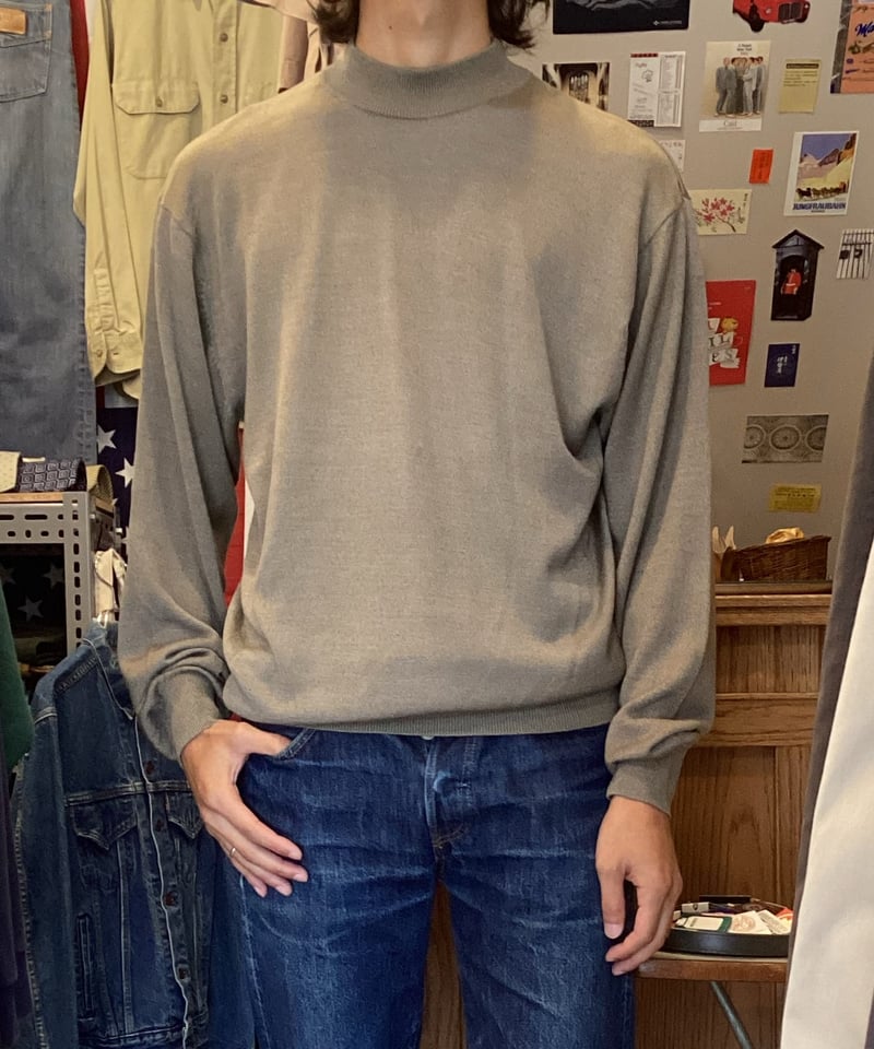 バラクータ シルクコットン モックネックニット BARACUTA】MOCK NECK SILK KNIT sizeM(実寸L程度) | Rill