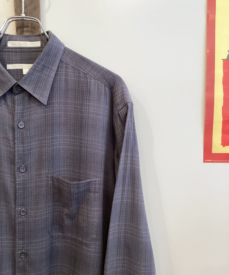 PERRY ELLIS】CHECK REGULAR COLLAR SHIRT sizeL |