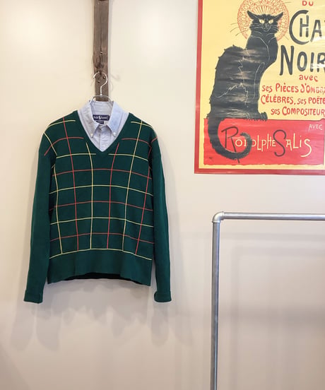 【MONTGOMERY WARD】70's CHECK KNIT sizeL