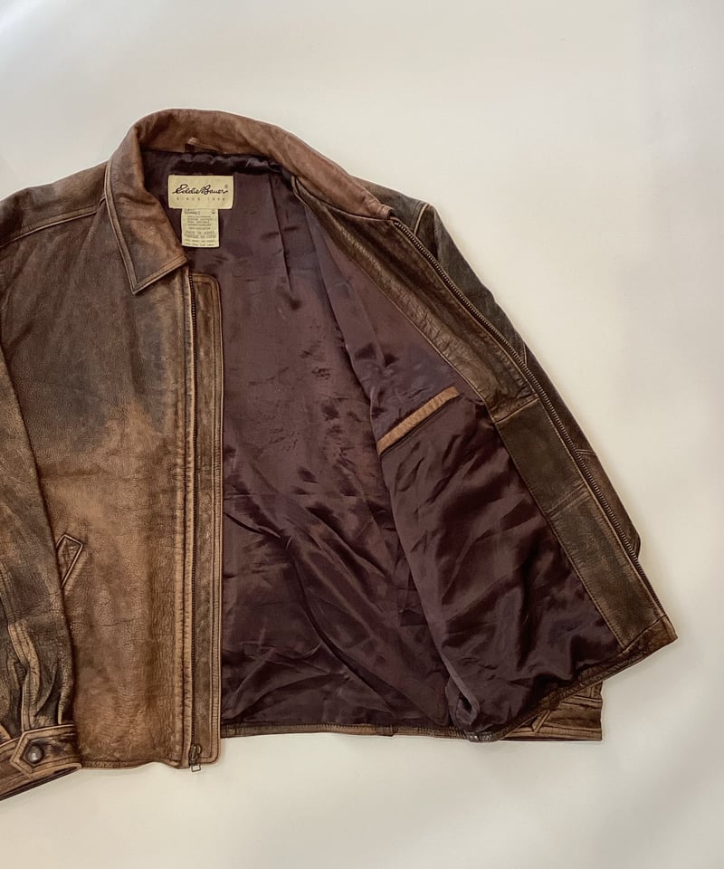 Eddie Bauer レザージャケット ブラウン90s ヴィンテージ 井口 Eddie Bauer レザージャケット ブラウン90s ヴィンテージ 井口