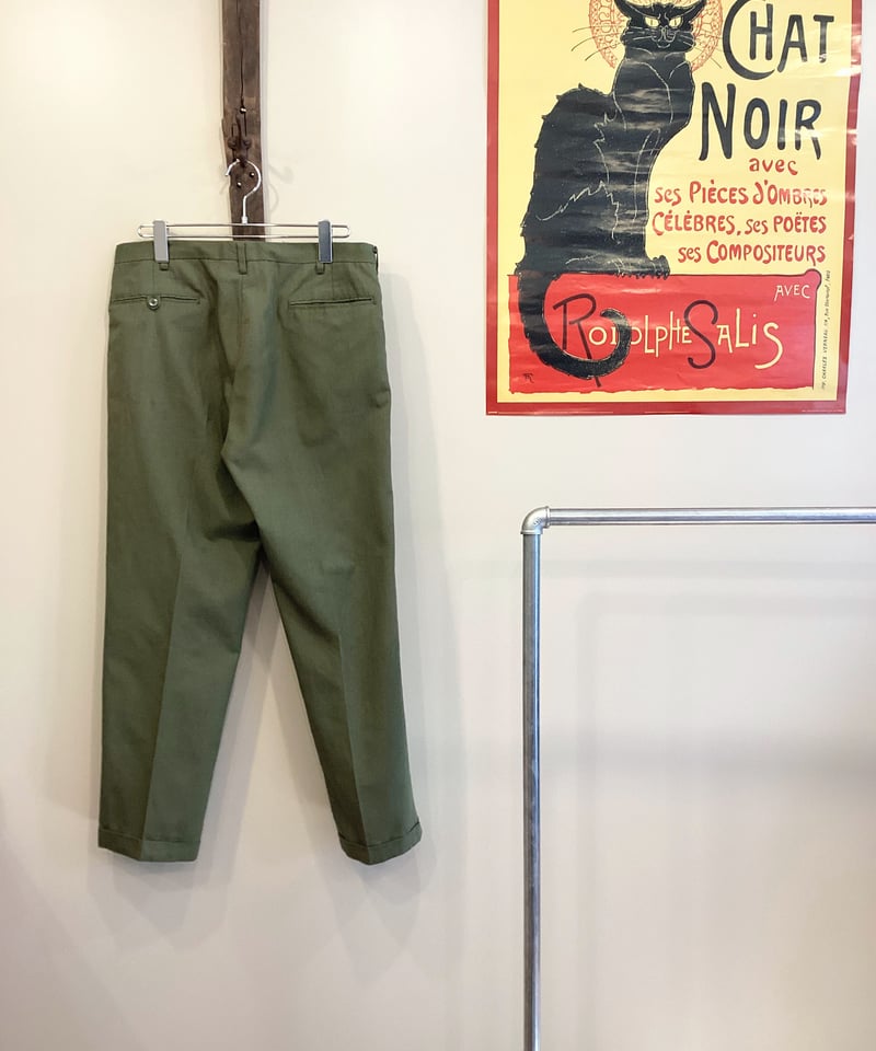 50s 60s ワーク　パンツ　緑　ボロ　ヴィンテージ　片爪　ディッキーズ 60s Dickiesディッキーズ ワークパンツ カーキ - Sixpacjoe Web Shop