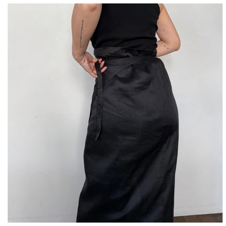 NO.69 RAMIE WRAP SKIRT  -結衣- 黒　【8/25〜発送】