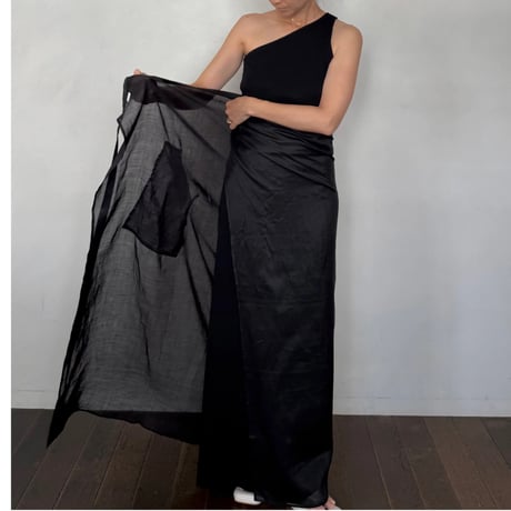 NO.69 RAMIE WRAP SKIRT  -結衣- 黒　【8/25〜発送】