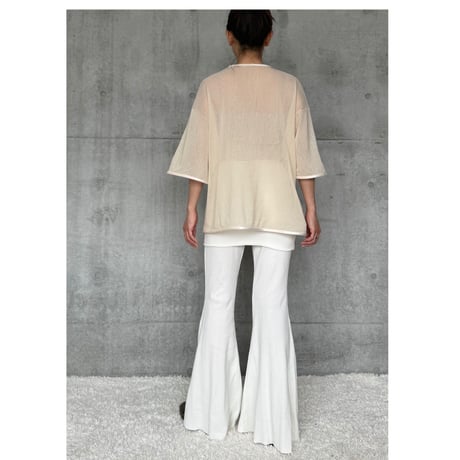 NO.103  BELL PANTS RIB <RANDOM RIBS 白/黒＞