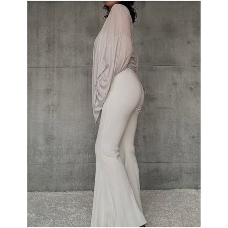 NO.103  BELL PANTS RIB <RANDOM RIBS 白/黒＞