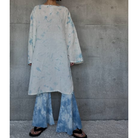 NO.88 PREMIUM HEMP DRESS 藍   -花影-