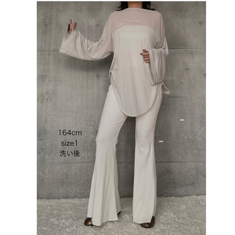 NO.103  BELL PANTS RIB <RANDOM RIBS 白/黒＞