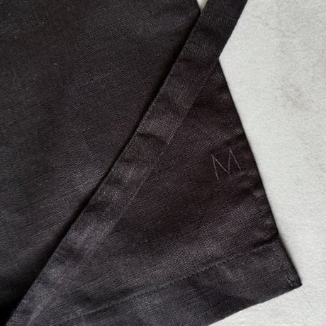 NO. 82  MAEKAKE    Linen Mini Apron  黒　【8/25〜発送】