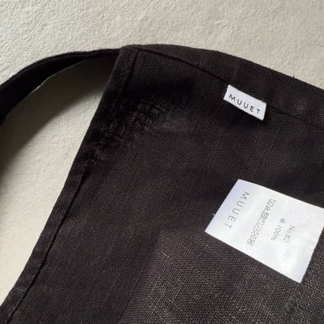NO. 82  MAEKAKE    Linen Mini Apron  黒　【8/25〜発送】