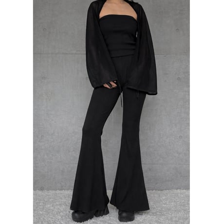 NO.103  BELL PANTS RIB <RANDOM RIBS 白/黒＞
