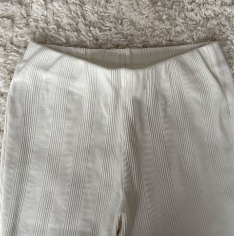 NO.103  BELL PANTS RIB <RANDOM RIBS 白/黒＞