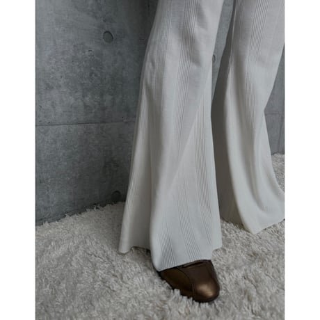NO.103  BELL PANTS RIB <RANDOM RIBS 白/黒＞