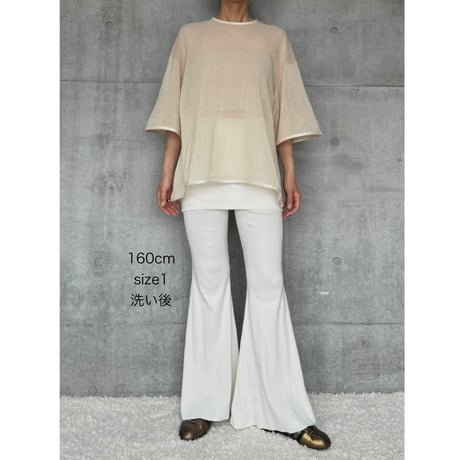 NO.103  BELL PANTS RIB <RANDOM RIBS 白/黒＞