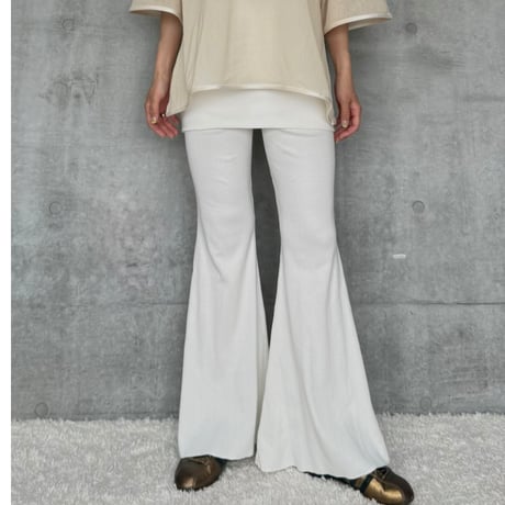 NO.103  BELL PANTS RIB <RANDOM RIBS 白/黒＞