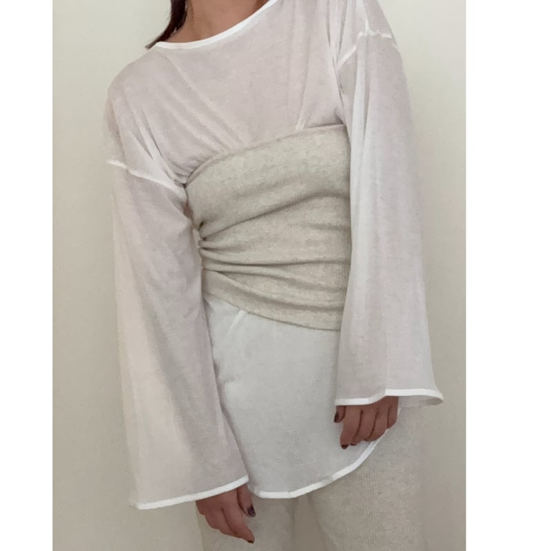 muuetミュエットRandom ribs tops リブ編みトップス 2WAY SLEEVE RIB