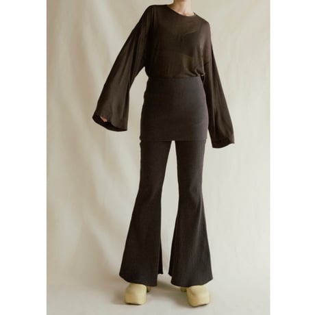 NO.103  BELL PANTS RIB 茶