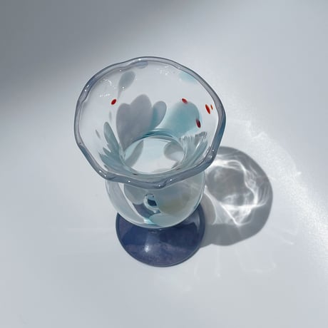 フラワーベース　クリアブルー(金魚鉢)