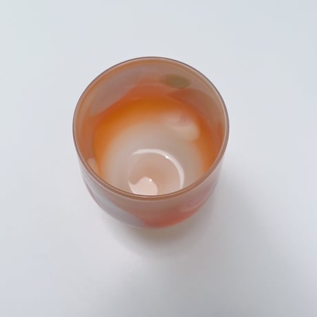 グラス　サーモンオレンジ&ネイビーホワイト