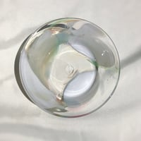 マーブルリム鉢　　　　　　エナメルホワイト&オーロラ
