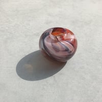 マーブルフラワーベース　　レッドブラウン&エナメルホワイト