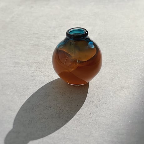 ミニフラワーベース　スティールブルー&シナモン