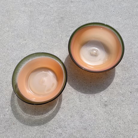 リム鉢　イールグリーン&ベージュ