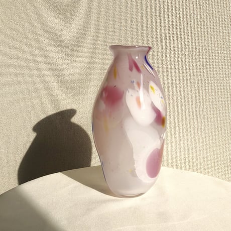 マーブルフラワーベース　　　ライトパープル&チェリーピンク