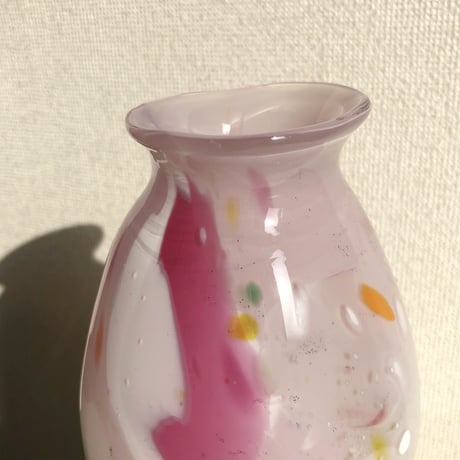 マーブルフラワーベース　　　ライトパープル&チェリーピンク