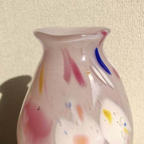 マーブルフラワーベース　　　ライトパープル&チェリーピンク