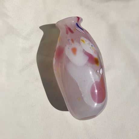 マーブルフラワーベース　　　ライトパープル&チェリーピンク