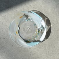 リム鉢　エナメルホワイト&スカイブルー