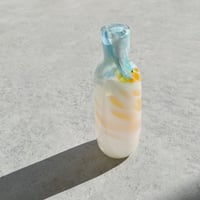 フラワーベース　アイスブルー&アイボリーイエロー
