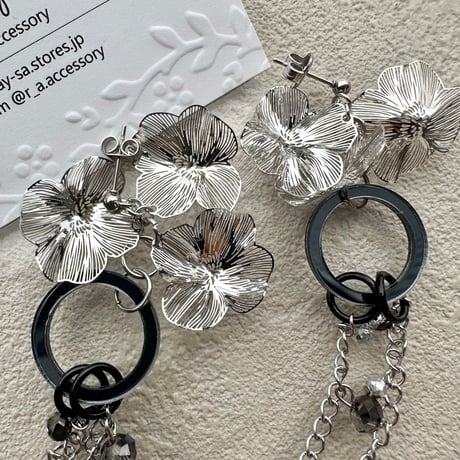 flower long chain⛓️silver