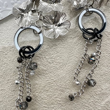 flower long chain⛓️silver