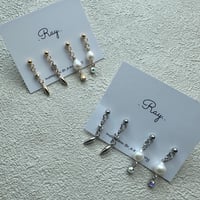 【Daily series】white淡水パール2点セット silver gold
