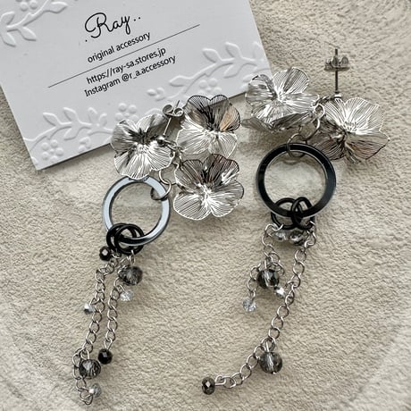 flower long chain⛓️silver