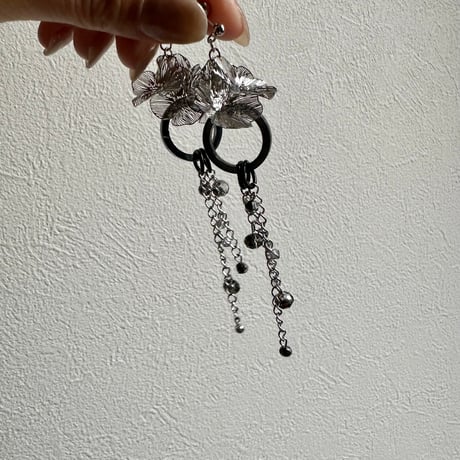 flower long chain⛓️silver