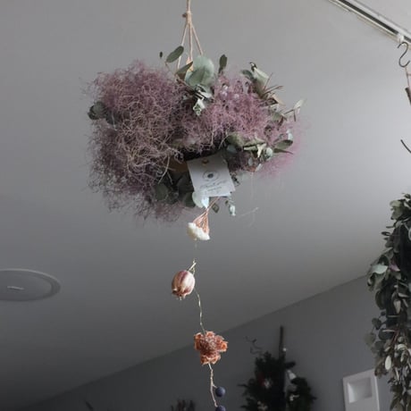 光触媒 フライングブーケ クリスマスリース フライングリース フラワーリース 花 nuage de fumée ꙳ スモークツリー フライングリース ドライ