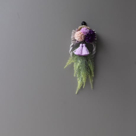 しめ縄リース＊2020＊パープル 迎春 しめ縄 飾り Lサイズ しめ縄リース / 水引 正月飾り しめ縄