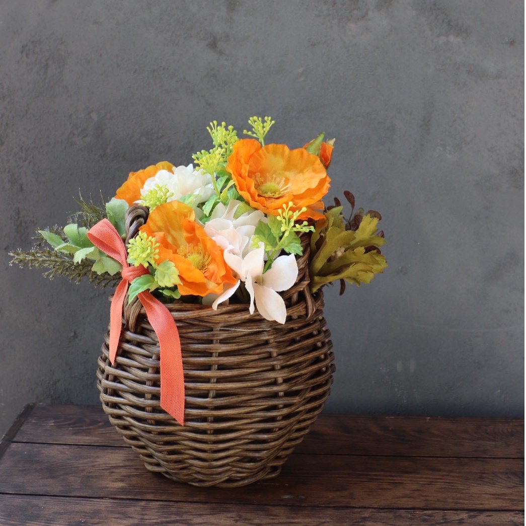 フラワーバスケット オレンジ(アーティフィシャル) | iro＊iro