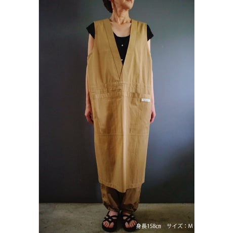 【　Life Goods　】naraの日常着　artepovera エプロン　ベージュ（コットン）