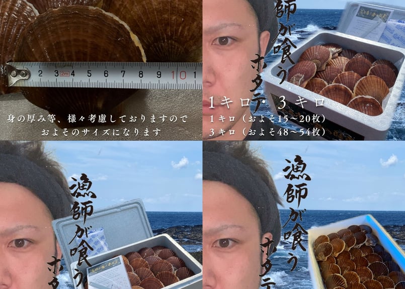 これが本物！漁師が喰うホタテ【1㎏】ヘラ付 | 山六水産