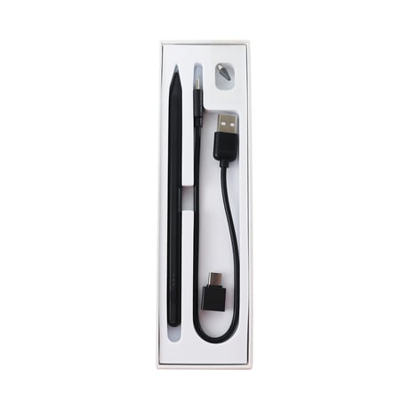 汎用細ペン先充電式タッチペン（Type-C充電モデル）　ブラック