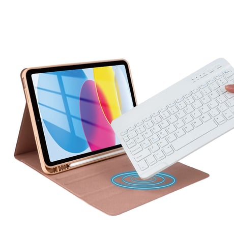 iPad A16・第10世代対応 ワイヤレスキーボード付ケース　ピンク
