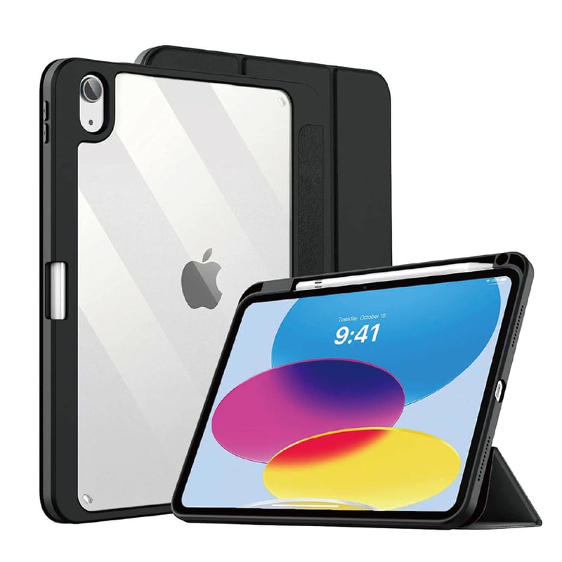 Apple iPad A16・第10世代対応 耐衝撃フラップケース（背面クリア